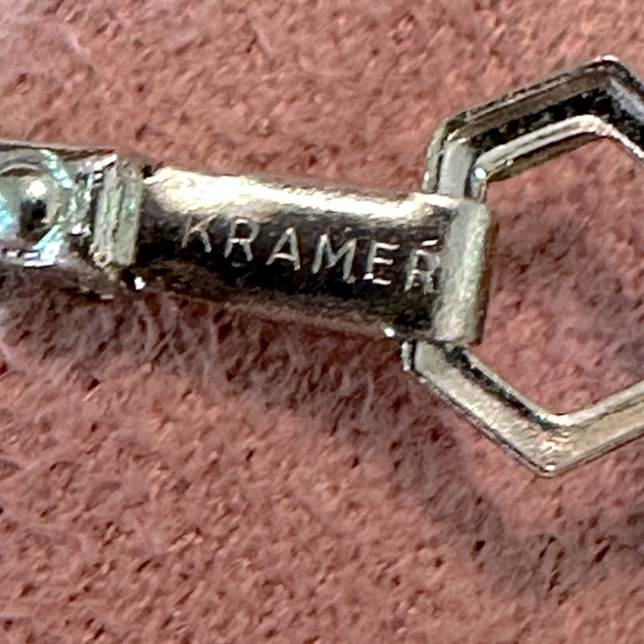 Signed Vintage Kramer Blue Rhinestone Bracelet MCM Tennis Bracelet 7 1/4” 1950’s - Picture 7 of 14